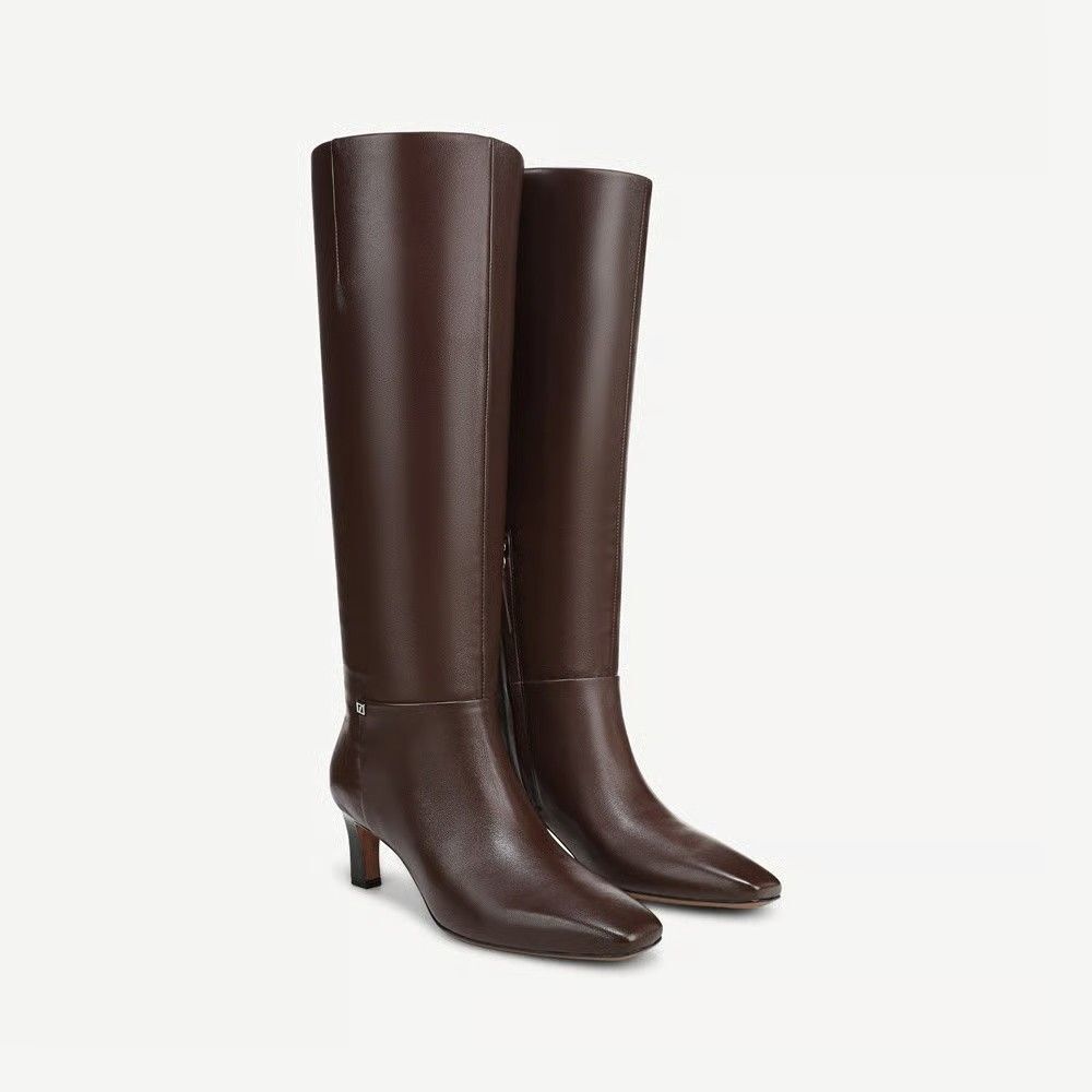 Franco Sarto Timmy Knee High Boots Women's 9.5M Dark Brown Leather New In Box